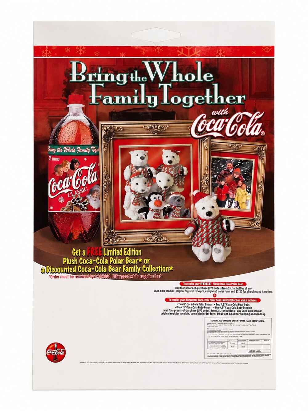 Promotional Advertisement Poster Coca Cola Holiday Polar Bear Plush